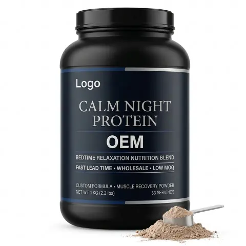 Fast Lead Time Wholesale Adult Calm Night Protein Custom Formula Bedtime Relaxation Nutrition Blend Low MOQs Muscle Powder