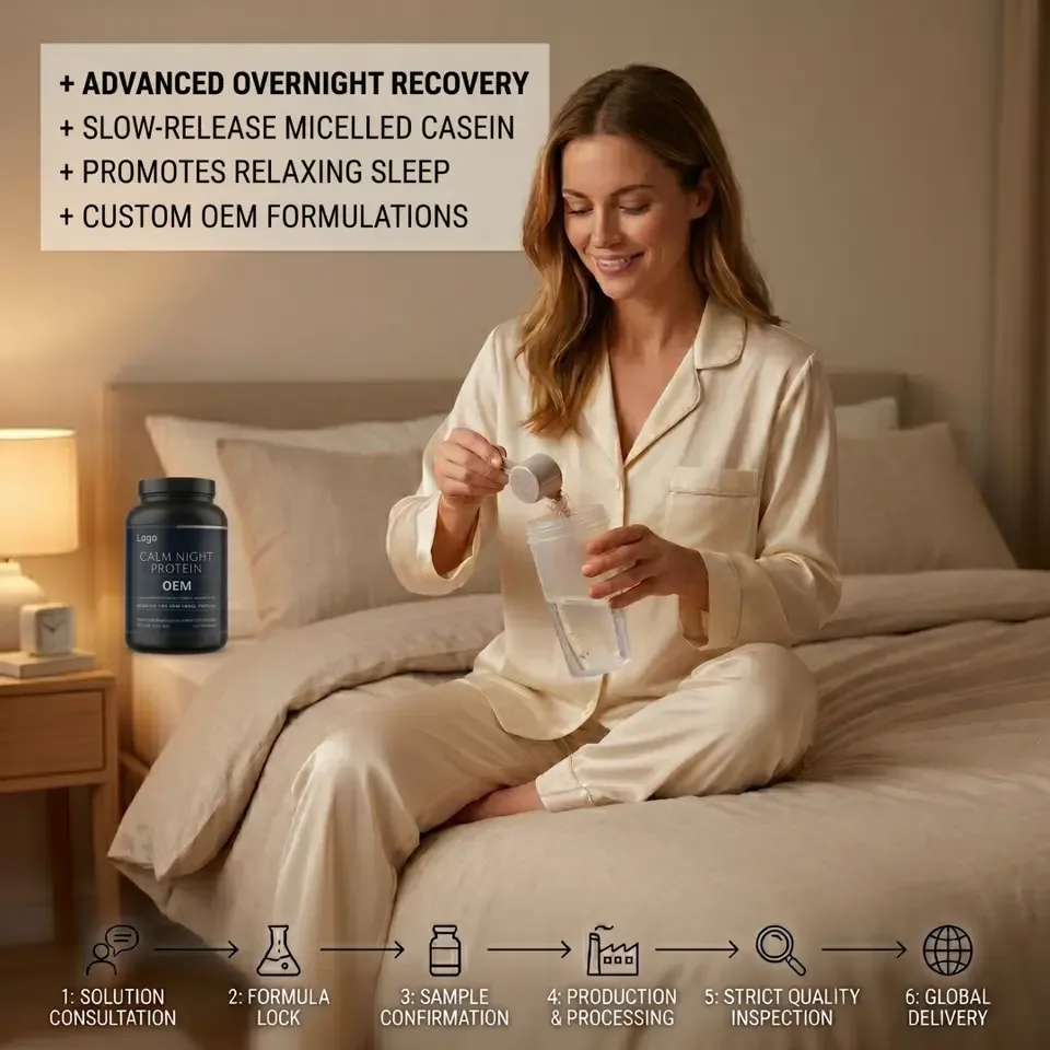 Fast Lead Time Wholesale Adult Calm Night Protein Custom Formula Bedtime Relaxation Nutrition Blend Low MOQs Muscle Powder - 产品图片 2