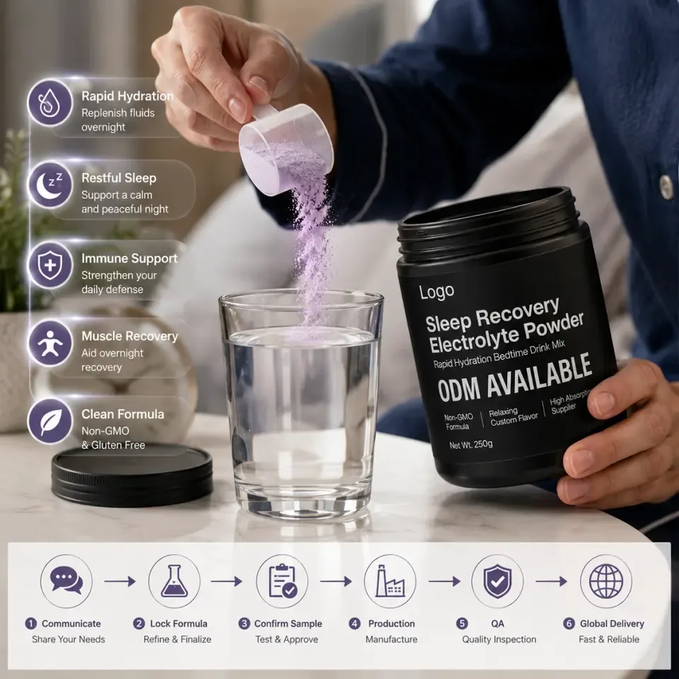 Non-GMO ODM Custom Flavor Rapid Hydration Relaxing Bedtime Drink Mix High Absorption Sleep Recovery Electrolyte Powder Adults - 产品图片 2