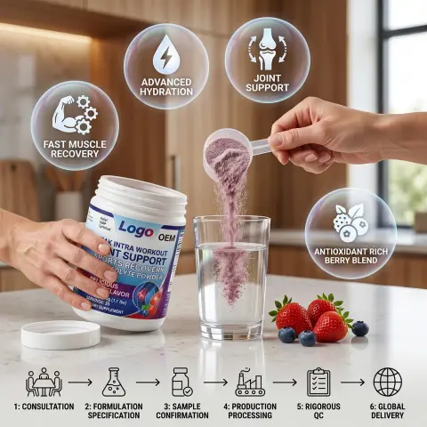 Halal GMP Private Label Antioxidant Adult Delicious Berry Flavor Joint Support Electrolyte Peak Intra Workout Supplement Sports