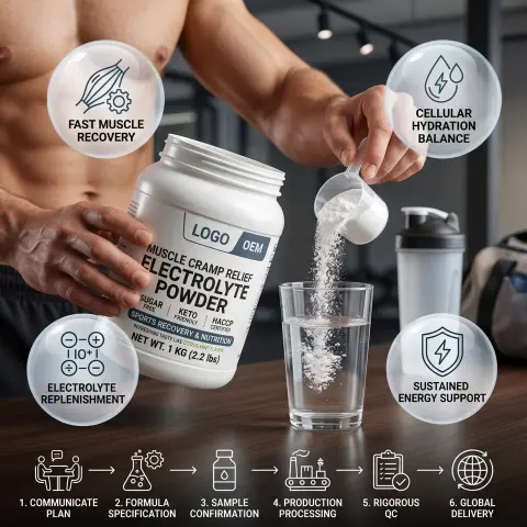 HACCP ODM Bulk Sugar Free Keto Natural Flavor Adult Muscle Cramp Relief Custom Packaging Nutrition Sports Recovery Electrolyte