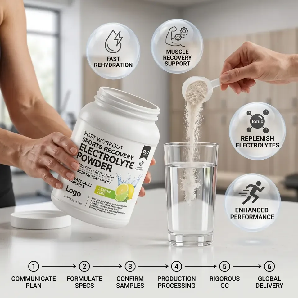 Adult Antioxidant Multivitamins Minerals Sports Recovery Electrolyte Powder BCAAs Customizable Formula for Workout Hydration - 产品图片 2