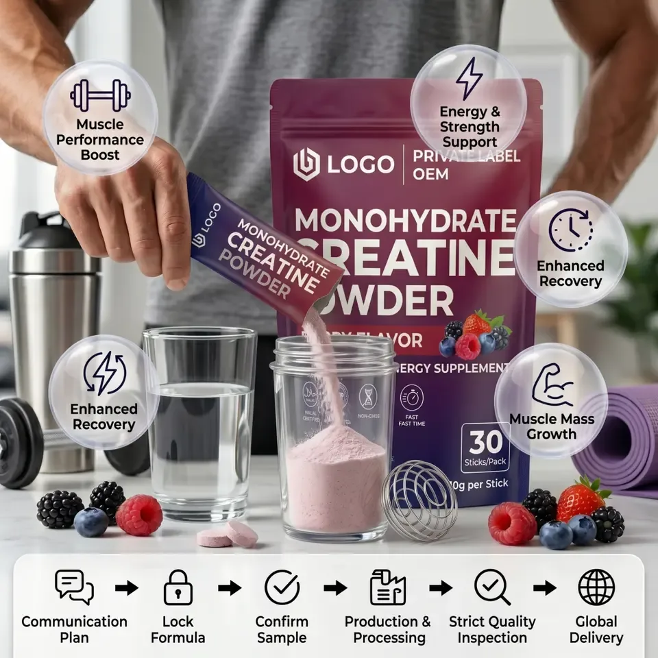 Factory Direct GMP OEM Custom Shape Fitness Muscle Recovery Nutrition Vegan Tasty Fruit Adult Sports Creatine Chewables Energy - 产品图片 2