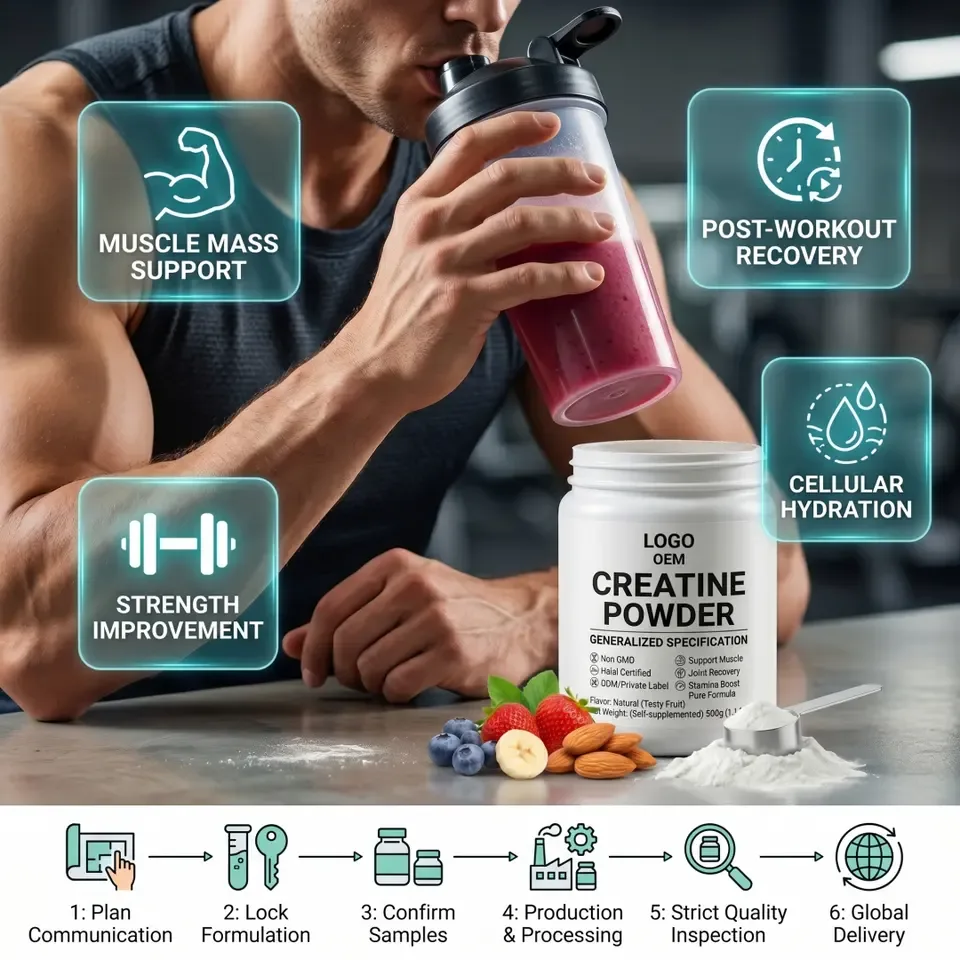 Non-GMO Halal Adult Antioxidant ODM Custom Formula Flavored Creatine Powder Post-Exercise Recovery Joint Injury Prevention - 产品图片 2