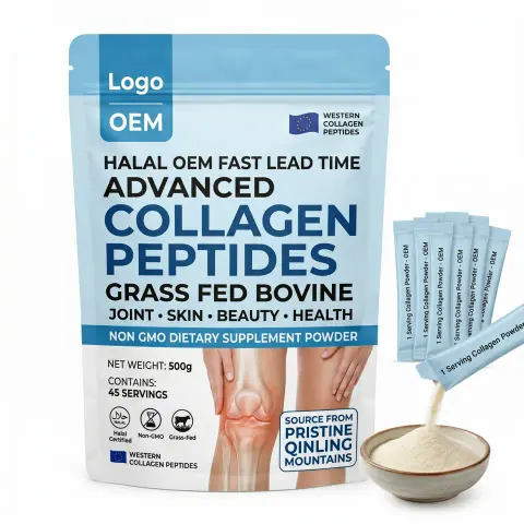 Halal OEM Fast Lead Time Advanced Collagen Peptides Grass Fed Bovine Joint Skin Beauty Health Non GMO Dietary Supplement Powder
