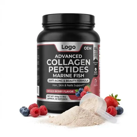 ISO ODM Flexible MOQ Advanced Collagen Peptides Marine Fish Anti Aging Hair Nails Custom Formula Mixed Berry Teenagers Adults
