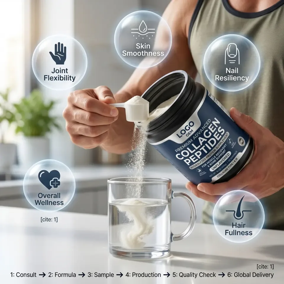 GMP Wholesale Premium Quality Advanced Collagen Peptides Hydrolyzed Protein Muscle Recovery Bone Support Powder Teenagers - 产品图片 2
