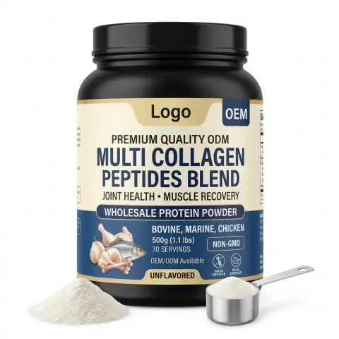 Premium Quality ODM Bovine Marine Multi Collagen Peptides Blend Joint Health Muscle Recovery Wholesale Protein Adult Teenagers