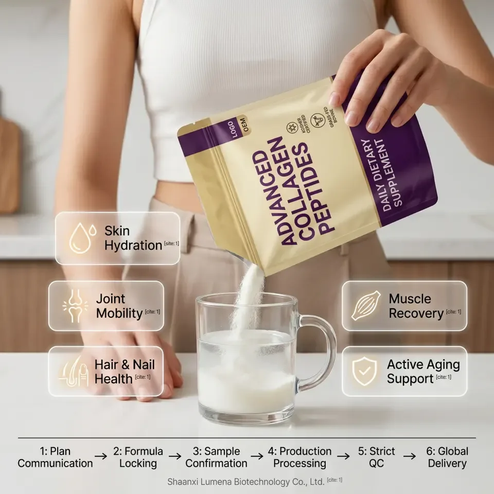 Kosher Halal Certified Marine/Grass-Fed High Absorption Advanced Collagen Peptides Cold Water Soluble High Purity Supplement - 产品图片 2