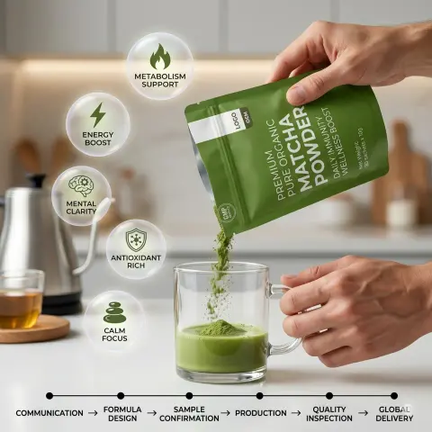 GMP Certified OEM Premium Pure Organic Adult Vegan Daily Immunity Wellness Boost Unflavored Supplement Sachet Pack Top Grade
