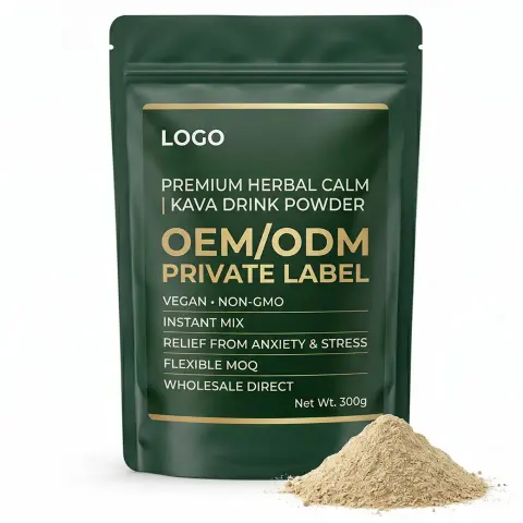 Vegan Non-GMO Wholesale Flexible MOQ Premium Herbal Calm Stress Relief Antioxidant Immune Support Instant Mix Private Label Kava