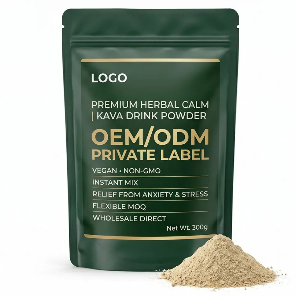 Vegan Non-GMO Wholesale Flexible MOQ Premium Herbal Calm Stress Relief Antioxidant Immune Support Instant Mix Private Label Kava - 产品图片 1