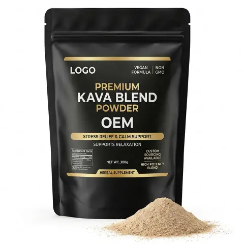 Vegan Non GMO Premium Quality Flexible MOQ OEM Custom Natural Antioxidant Stress Relief Calm Relax Herbal Supplement Kava Blend