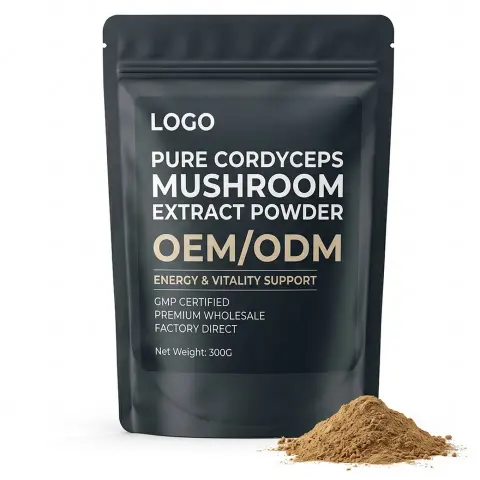 GMP Certified Factory Direct Premium Wholesale Private Label Adult Vegan Energy Vitality Support Pure Cordyceps Mushroom Extract