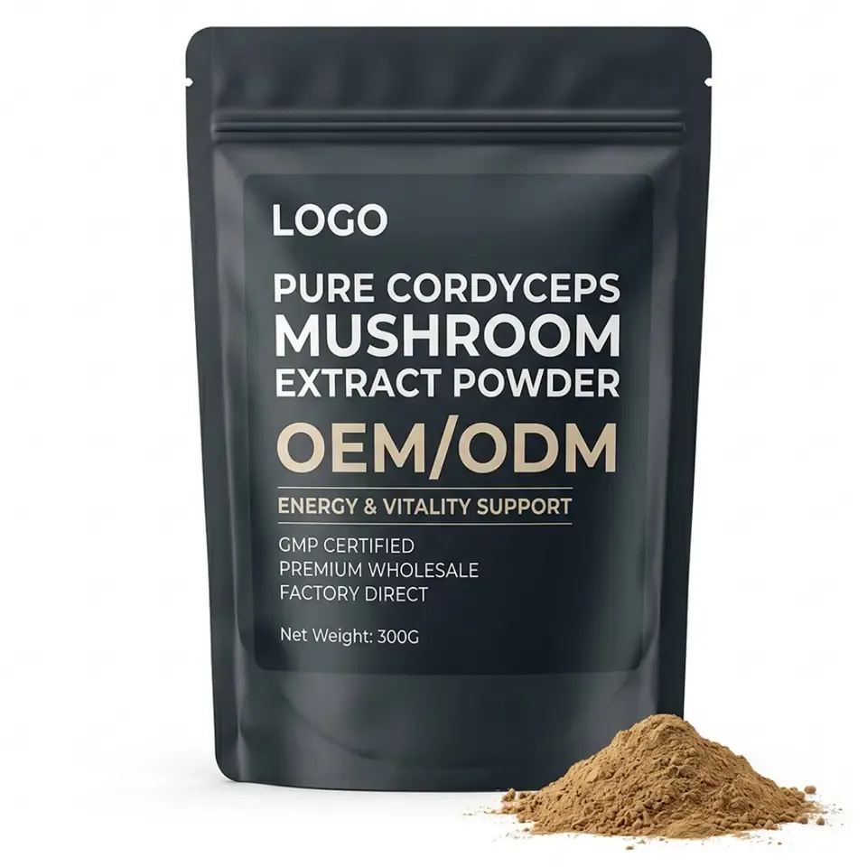 GMP Certified Factory Direct Premium Wholesale Private Label Adult Vegan Energy Vitality Support Pure Cordyceps Mushroom Extract - 产品图片 1