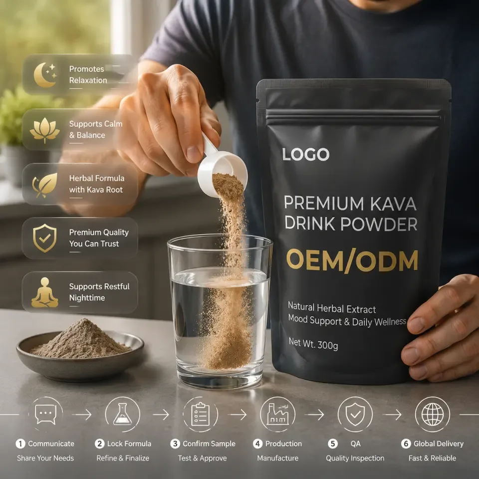 Natural Herbal Extract Fast Lead Time Pure Nutrition Supplement Mood Support Daily Wellness Premium OEM Kava Drink Powder - 产品图片 1