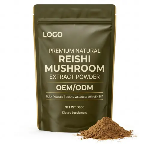 Flexible MOQ Fast Lead Time Premium Natural Reishi Mushroom Extract Bulk Powder OEM ODM Antioxidant Organic Wellness Adult