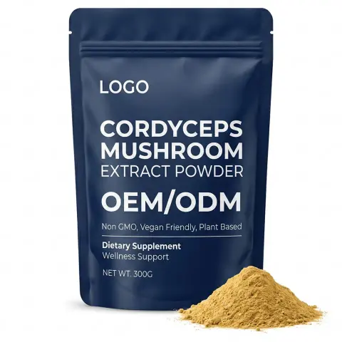Non GMO Vegan Friendly Plant Based Dietary Supplement Adult Sport Private Label OEM Custom Wellness Cordyceps Mushroom Extract