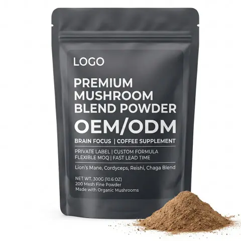 Flexible MOQ Fast Lead Time Private Label Multi Mushroom Blend Powder Premium Brain Focus Mushroom Coffee Supplement Powder