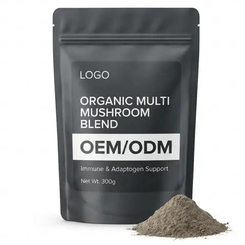 GMP Certified Private Label Organic Multi Mushroom Blend Powder Immune Support Antioxidant Energy Management Adaptogen Wholesale
