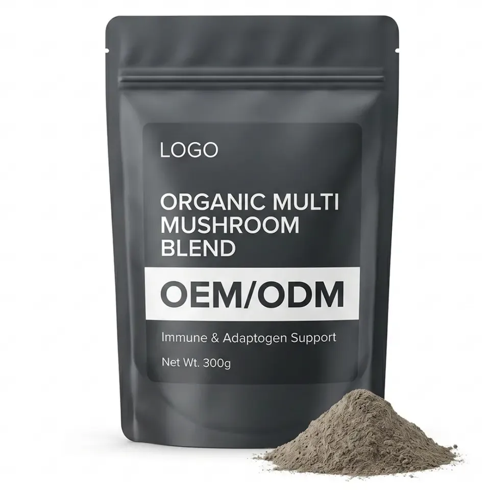 GMP Certified Private Label Organic Multi Mushroom Blend Powder Immune Support Antioxidant Energy Management Adaptogen Wholesale - 产品图片 1