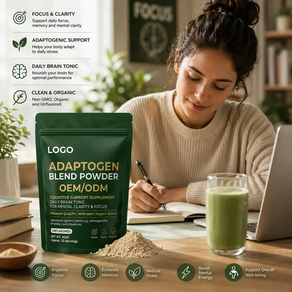 Premium Quality Non-GMO Organic Adaptogen Blend Powder Antioxidant Cognitive Support Supplement Factory Direct Wholesale Private - 产品图片 2