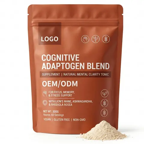 Flexible MOQ Custom Formula Adaptogen Blend Powder Wholesale Cognitive Support Supplement OEM ODM Natural Organic Adult