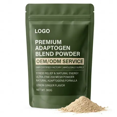 GMP Certified Factory Adaptogen Blend Powder Wholesale Premium Stress Relief Antioxidant Natural Energy Custom Formula OEM Adult