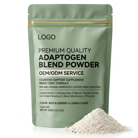Premium Quality Bulk Energy Balance Adaptogen Blend Powder Wholesale ISO HACCP Custom Formula Mental Clarity Performance Adult