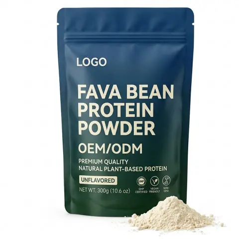 GMP Certified Factory Direct Fava Bean Protein Powder Premium Quality Wholesale Bulk Plant Based Vegan Non-GMO OEM ODM Adult