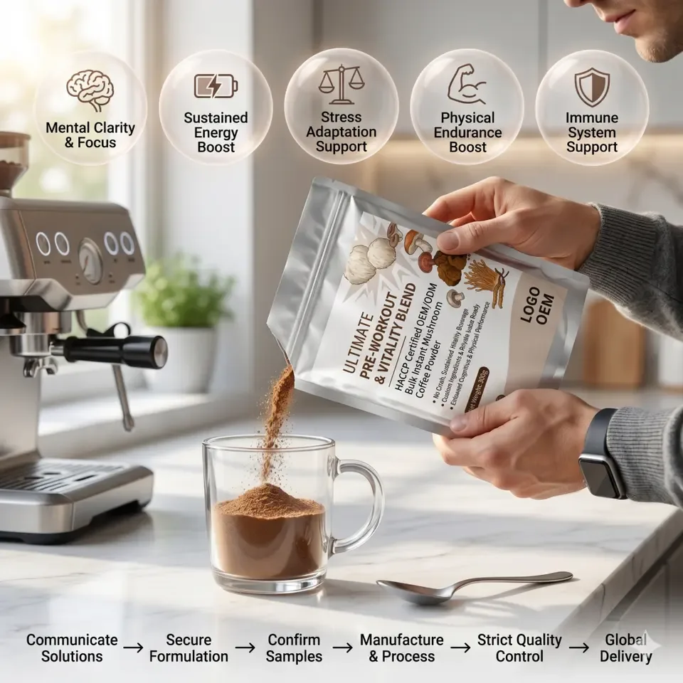 HACCP Certified OEM ODM Custom Ingredients Beauty Products Pre Workout No Crash Sustained Vitality Beverage Bulk Instant - 产品图片 2
