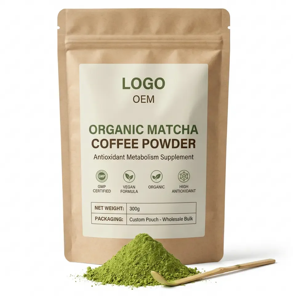 GMP Certified Vegan Adult Private Label Organic Matcha Coffee Powder Wholesale Antioxidant Metabolism Immune Support Supplement - 产品图片 1