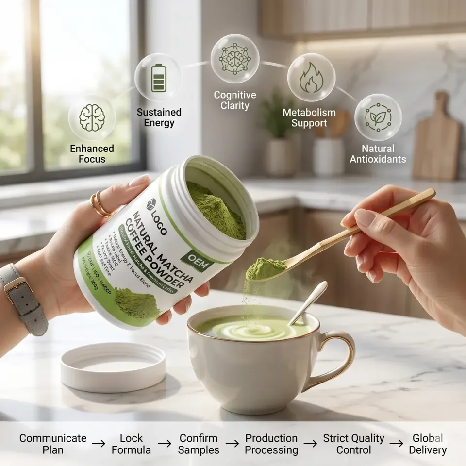 Flexible MOQ Private Label Natural Antioxidant Vegan Keto-Friendly Matcha Coffee Powder Adults-Factory Direct Instant Energy - 产品图片 2