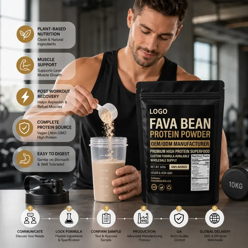 Professional OEM ODM Lumena Fava Bean Protein Powder Manufacturer Premium Adult High Protein Organic Superfood Custom Formula - 产品图片 2