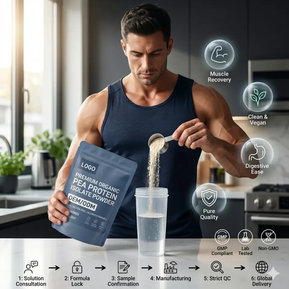Premium Organic Pea Protein Isolate Powder High-Protein Adult Use Gluten Free Allergen Friendly Vegan 20-29g Protein Muscle - 产品图片 2