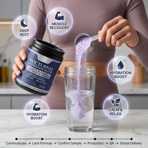 GMP Private Label Flexible MOQ Sugar Free Deep Rest Calm Nighttime Hydration Wholesale Sleep Recovery Electrolyte Blend Powder