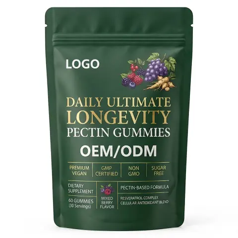 GMP Certified Premium Vegan OEM Custom Longevity Pectin Powder Non GMO Sugar Free Gluten-Free Raw Material Bulk Dietary