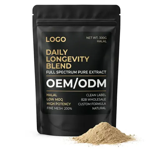 Halal Low MOQ ODM High Potency Daily Longevity Blend Clean Label Full Spectrum Pure Extract Adult Organic B2B Wholesale Custom